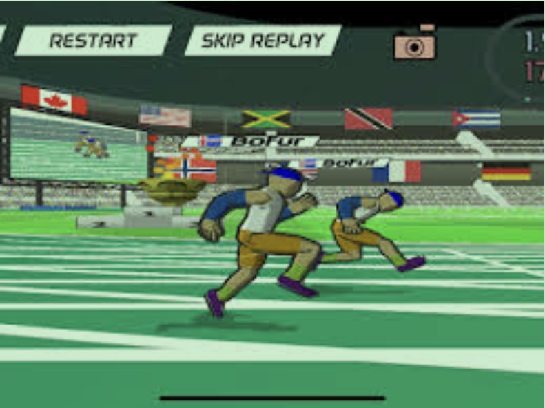 Athletes on the starting line in Speed Stars